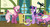 Size: 852x468 | Tagged: safe, screencap, cheerilee, spike, twilight sparkle, alicorn, dragon, pony, a flurry of emotions, g4, my little pony: friendship is magic, book, bookshelf, lidded eyes, stoner spike, stroller, twilight sparkle (alicorn)