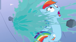 Size: 1920x1080 | Tagged: safe, screencap, rainbow dash, pegasus, pony, g4, the mysterious mare do well, animation error, dam, derp, faic, female, great moments in animation, mare, solo