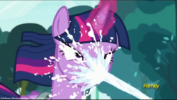 Size: 1600x900 | Tagged: safe, screencap, twilight sparkle, alicorn, pony, a flurry of emotions, g4, discovery family logo, lactation, milk, milk squirt, not what it looks like, out of context, twilight sparkle (alicorn)