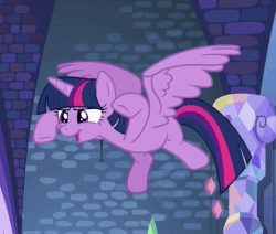 Size: 582x494 | Tagged: safe, screencap, twilight sparkle, alicorn, pony, a flurry of emotions, g4, air quotes, animated, cute, female, flying, gif, loop, rawr, silly, silly pony, solo, twiabetes, twilight sparkle (alicorn), twilight's castle