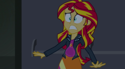 Size: 1280x714 | Tagged: safe, edit, sunset shimmer, comic:a new change, equestria girls, g4, my little pony equestria girls: rainbow rocks, pain, panic, pregnant, pregnant edit, teen pregnancy