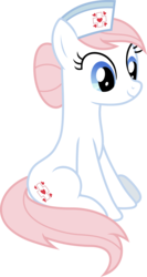 Size: 3598x6774 | Tagged: safe, artist:pink1ejack, nurse redheart, earth pony, pony, a flurry of emotions, g4, absurd resolution, cute, female, heartabetes, mare, new cutie mark, nurse, simple background, sitting, smiling, solo, transparent background, vector