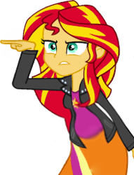 Size: 196x257 | Tagged: safe, edit, sunset shimmer, comic:a new change, equestria girls, g4, angry, bad edit, female, mood swing, pregnant, pregnant edit, solo