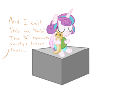 Size: 1000x800 | Tagged: safe, artist:mightyshockwave, princess flurry heart, whammy, pony, snail, a flurry of emotions, g4, baby, cute, doll, female, flurrybetes, foal, implied spearhead, modern art, solo, toy