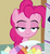 Size: 380x411 | Tagged: safe, screencap, pinkie pie, earth pony, pony, a flurry of emotions, g4, faic, female, happy, lidded eyes, solo