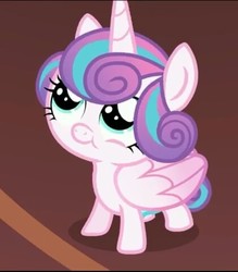 Size: 421x480 | Tagged: safe, screencap, princess flurry heart, alicorn, pony, a flurry of emotions, g4, baby, cute, diaper, female, filly, horn, looking up, smiling, wings