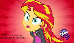 Size: 294x172 | Tagged: safe, edit, sunset shimmer, comic:a new change, equestria girls, g4, angry, bad edit, fanfic, pregnant, pregnant edit