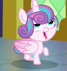 Size: 471x500 | Tagged: safe, screencap, princess flurry heart, alicorn, pony, a flurry of emotions, animated, baby, behaving like a dog, cute, diaper, female, flurrybetes, gif, hnnng, loop, open mouth, runs in the family, solo, tongue out, trotting, trotting in place, weapons-grade cute