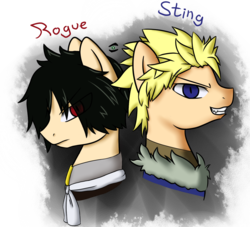 Size: 1280x1164 | Tagged: safe, artist:stormer, earth pony, pony, anime, clothes, fairy tail, ponified, rogue cheney, simple background, sting eucliffe
