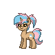 Size: 80x80 | Tagged: safe, oc, oc only, oc:cotton coffee, pony, unicorn, pony town, blue hair, brown eyes, cute, eyelashes, eyeshadow, female, full body, game, makeup, mare, multicolored hair, picture for breezies, pink hair, ponytail, small resolution, smiling, smug, solo
