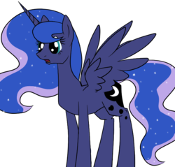 Size: 624x597 | Tagged: safe, artist:stormer, princess luna, alicorn, pony, g4, spread wings, surprised, wings