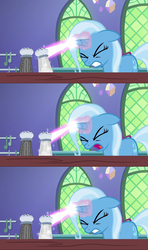 Size: 1280x2160 | Tagged: safe, screencap, trixie, pony, all bottled up, g4, female, mare, pepper shaker, salt shaker, screencap comic, solo