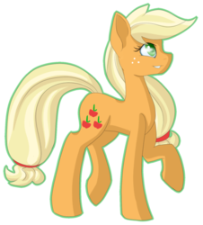 Size: 500x554 | Tagged: safe, artist:stormer, applejack, earth pony, pony, g4, female, mare, missing accessory, simple background, solo, transparent background