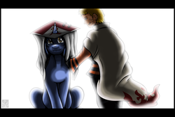 Size: 3240x2181 | Tagged: safe, artist:stormblaze-pegasus, oc, pony, unicorn, anime, clothes, commission, crossover, crying, high res, hokage, male, naruto, retirement, smiling, stallion, tears of joy, uzumaki naruto, wavy mouth