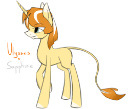 Size: 1038x885 | Tagged: safe, artist:stormer, oc, oc only, classical unicorn, pony, unicorn, fusion, horn, leonine tail, simple background, solo, white background