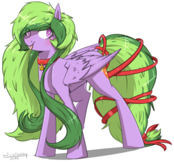Size: 2001x1855 | Tagged: safe, artist:lrusu, oc, oc only, pegasus, pony, bell, bell collar, collar, female, mare, ribbon, simple background, solo, tongue out, transparent background