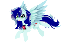 Size: 2100x1361 | Tagged: safe, artist:biskhuit, oc, oc only, pegasus, pony, female, flying, mare, simple background, solo, tongue out, transparent background