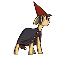 Size: 1280x1024 | Tagged: safe, artist:kapusha-blr, pony, floppy ears, over the garden wall, ponified, simple background, solo, white background, wide eyes, wirt