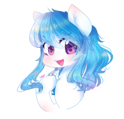 Size: 1084x1040 | Tagged: safe, artist:windymils, oc, oc only, oc:blue water, pony, female, looking at you, mare, open mouth, simple background, smiling, solo, transparent background