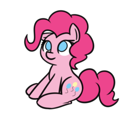 Size: 780x712 | Tagged: safe, artist:neuro, pinkie pie, earth pony, pony, g4, chibi, cute, diapinkes, female, looking up, mare, no catchlights, no pupils, ponk, simple background, sitting, smiling, solo, transparent background