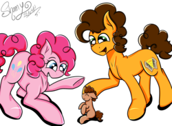 Size: 3000x2200 | Tagged: safe, artist:shamy-crist, cheese sandwich, pinkie pie, oc, oc:madness party, pony, g4, colt, family, father and son, female, heartwarming in hindsight, high res, male, mother and son, offspring, parent:cheese sandwich, parent:pinkie pie, parents:cheesepie, ship:cheesepie, shipping, simple background, straight, white background