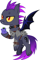 Size: 800x1194 | Tagged: safe, artist:littlestarwanderer, oc, oc only, bat pony, pony, fallout equestria, clothes, female, jaundice, mare, raider, simple background, solo, transparent background, vector, yellow sclera