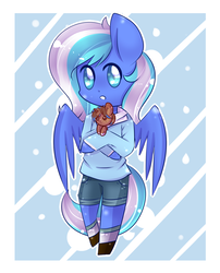 Size: 971x1200 | Tagged: safe, artist:twily-star, oc, oc only, oc:heart sketch, oc:starlight starbright, pegasus, anthro, chibi, clothes, female, mare, plushie, shirt, shorts, solo