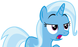 Size: 4644x2813 | Tagged: safe, artist:sketchmcreations, trixie, pony, unicorn, all bottled up, g4, female, high res, mare, open mouth, raised eyebrow, raised hoof, simple background, transparent background, vector