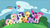 Size: 1136x640 | Tagged: safe, screencap, applejack, fluttershy, pinkie pie, rainbow dash, rarity, twilight sparkle, alicorn, pony, all bottled up, g4, my little pony: friendship is magic, female, mane six, singing, spring, twilight sparkle (alicorn)