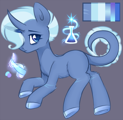 Size: 990x964 | Tagged: safe, artist:astralblues, oc, oc only, oc:lumen coma, pony, unicorn, cloven hooves, curved horn, female, gray background, horn, mare, reference sheet, simple background, solo