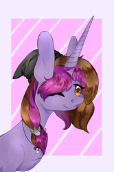 Size: 661x993 | Tagged: safe, artist:novvia, artist:symphstudio, oc, oc only, oc:symphony diamond, pony, unicorn, female, mare, one eye closed, solo, wink