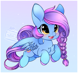 Size: 1024x964 | Tagged: safe, artist:mrsremi, oc, oc only, pegasus, pony, braid, chest fluff, cute, female, heart eyes, mare, ocbetes, open mouth, solo, wingding eyes