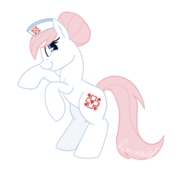 Size: 1024x1024 | Tagged: safe, artist:jen-neigh, nurse redheart, earth pony, pony, a flurry of emotions, g4, bipedal, female, new cutie mark, rearing, simple background, solo, transparent background, vector