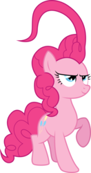 Size: 3009x5685 | Tagged: safe, artist:audiobeatzz, pinkie pie, earth pony, pony, g4, absurd resolution, determined smile, female, mare, prehensile mane, simple background, smiling, smirk, solo, transparent background, vector