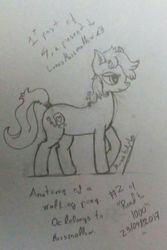 Size: 1067x1600 | Tagged: safe, artist:marcus todjel, derpibooru exclusive, part of a set, oc, oc only, oc:marshmallow, earth pony, pony, black and white, grayscale, heart eyes, monochrome, part of a series, road to 1000, solo, traditional art, wingding eyes