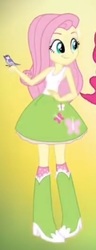 Size: 179x466 | Tagged: safe, screencap, fluttershy, pinkie pie, bird, equestria girls, g4, my little pony equestria girls: friendship games, boots, clothes, female, high heel boots, skirt, socks