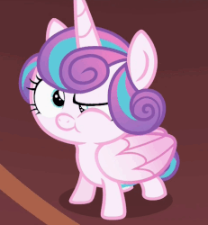Size: 483x523 | Tagged: safe, screencap, princess flurry heart, pony, a flurry of emotions, g4, animated, female, gif, one eye closed, solo, wink