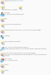 Size: 850x1240 | Tagged: safe, artist:dziadek1990, derpy hooves, dinky hooves, rainbow dash, g4, conversation, dialogue, emote story, emote story:sweet regret, emote story:two storylines collide, emotes, reddit, slice of life, text