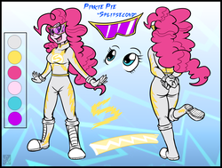 Size: 2736x2067 | Tagged: safe, artist:stormblaze-pegasus, fili-second, pinkie pie, equestria girls, g4, alternate universe, boots, converse, female, high res, humanized, power ponies, reference sheet, shoes, solo, sunglasses