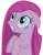 Size: 512x650 | Tagged: safe, artist:the smiling pony, pinkie pie, earth pony, pony, g4, my little pony: friendship is magic, party of one, .svg available, bust, contemplating insanity, cute, cuteamena, derpibooru badge, female, grin, happy, mare, pinkamena diane pie, portrait, simple background, smiling, solo, svg, transparent background, vector