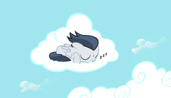 Size: 1668x956 | Tagged: safe, artist:lunaticdawn, rumble, pony, g4, cloud, colt, cute, male, rumblebetes, sleeping, solo, zzz