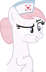 Size: 1000x1564 | Tagged: dead source, safe, artist:charity-rose, nurse redheart, pony, a flurry of emotions, g4, female, hat, mare, raised eyebrow, simple background, transparent background, vector