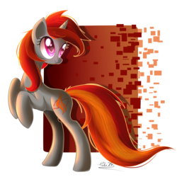 Size: 1553x1556 | Tagged: safe, artist:rebecka-chan, oc, oc only, oc:firewire, pony, unicorn, solo