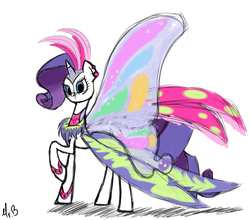 Size: 2000x1761 | Tagged: safe, artist:greseres, rarity, pony, g4, sonic rainboom (episode), female, glimmer wings, raised hoof, simple background, solo, white background