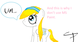 Size: 1007x549 | Tagged: safe, artist:upsidedownpanda, oc, oc only, oc:june, pegasus, pony, 1000 hours in ms paint, ms paint, simple background, solo, white background