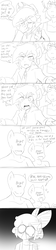 Size: 800x3600 | Tagged: safe, artist:thegreatrouge, apple bloom, applejack, big macintosh, bright mac, pear butter, earth pony, pony, g4, season 7, the perfect pear, :<, applejack's parents, bad parenting, comic, female, male, monochrome, ship:brightbutter, shipping, stallion, straight, you're adopted