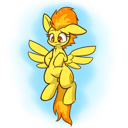 Size: 1500x1500 | Tagged: safe, artist:heir-of-rick, spitfire, pegasus, pony, g4, belly, belly button, female, floppy ears, flying, mare, plump, solo, spread wings, squishy, wings