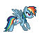 Size: 61x51 | Tagged: safe, artist:enzomersimpsons, rainbow dash, pony, g4, animated, crouching, female, gif, pixel art, simple background, solo, sprite, transparent background, true res pixel art