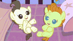 Size: 500x280 | Tagged: safe, edit, edited screencap, screencap, pound cake, pumpkin cake, human, pony, a flurry of emotions, g4, on your marks, season 6, season 7, animated, baby fights, balloon, bipedal, cake twins, carpet diem, cute, discovery family logo, fight, gif, gifs.com, gravity falls, grunkle stan, hoof sucking, hot air balloon, male, poundabetes, pumpkinbetes, standing, sugarcube corner, toy, weapons-grade cute