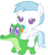 Size: 836x942 | Tagged: safe, artist:red4567, cotton cloudy, gummy, pony, g4, baby, baby pony, cottonbetes, cute, pacifier, ponies riding gators, riding, simple background, white background